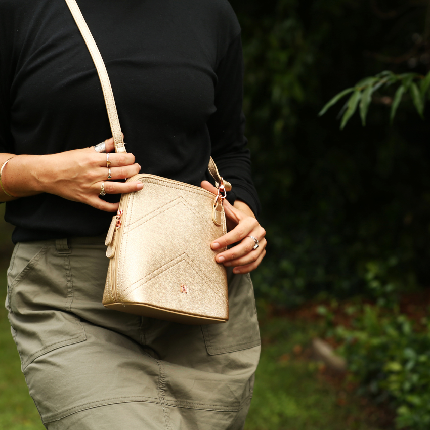 Dayna Gold Vera May Vegan Leather Handbag