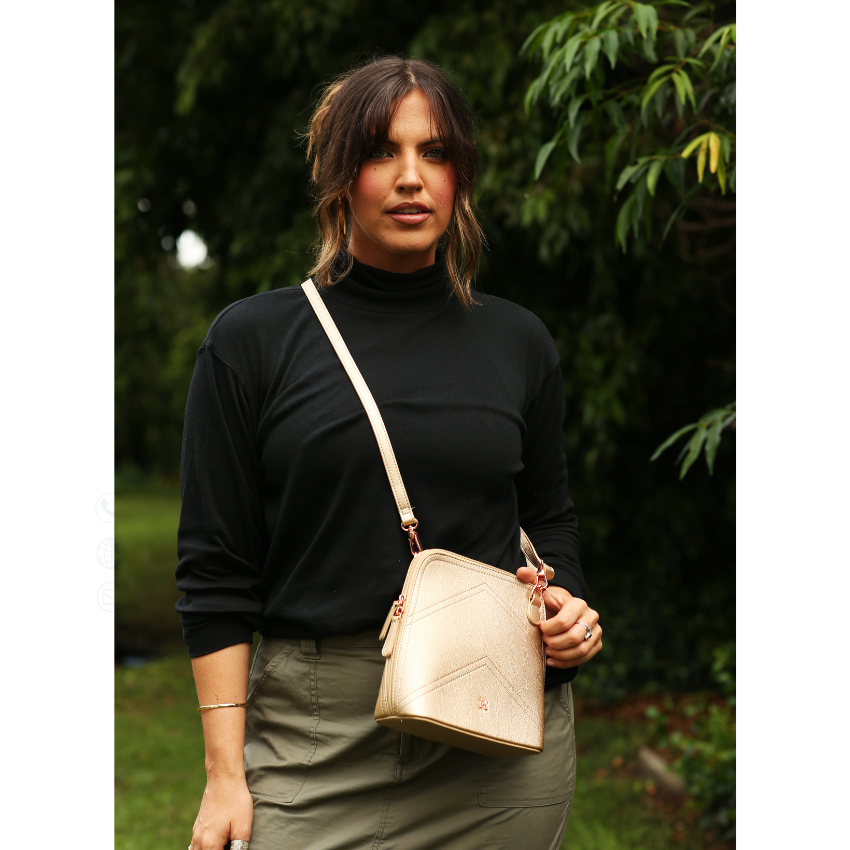 Dayna Gold Vera May Vegan Leather Handbag