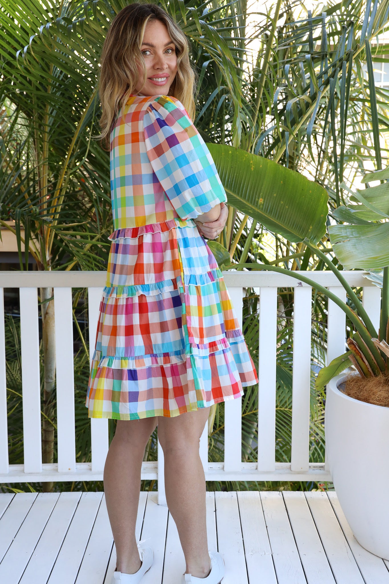 Multi Check Swing Dress