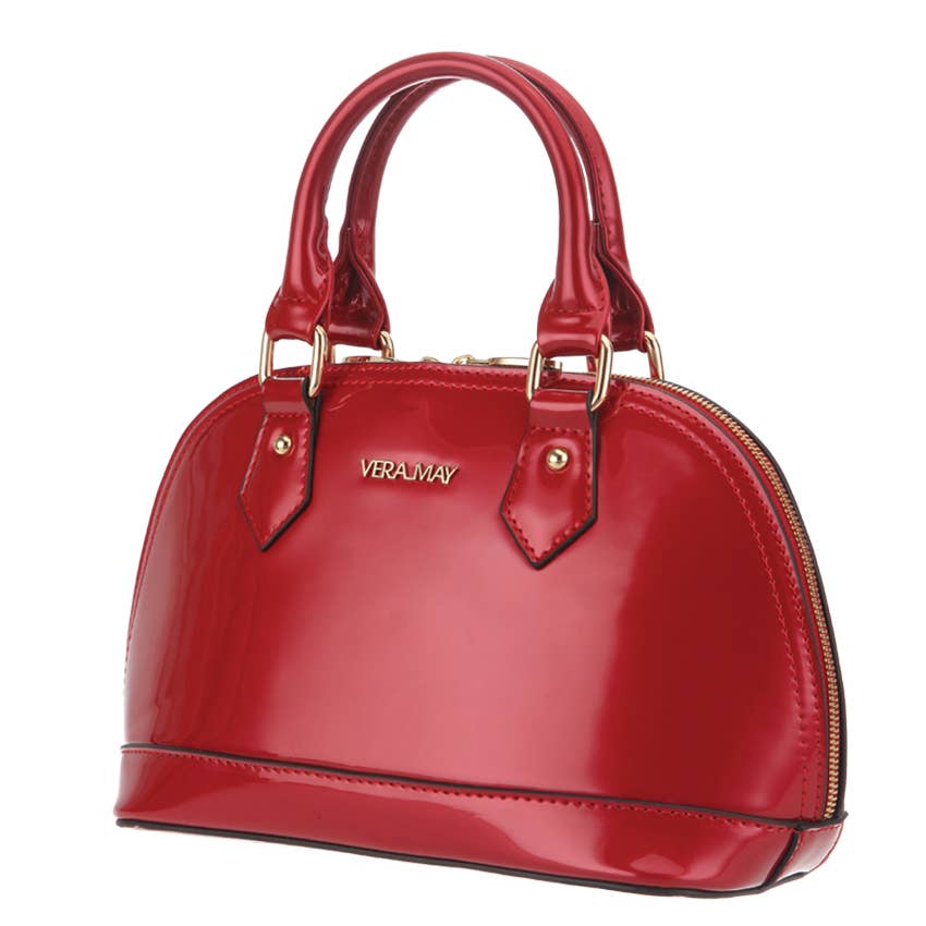 Dolly Red Vera May Shiny Patent Vegan Handbag