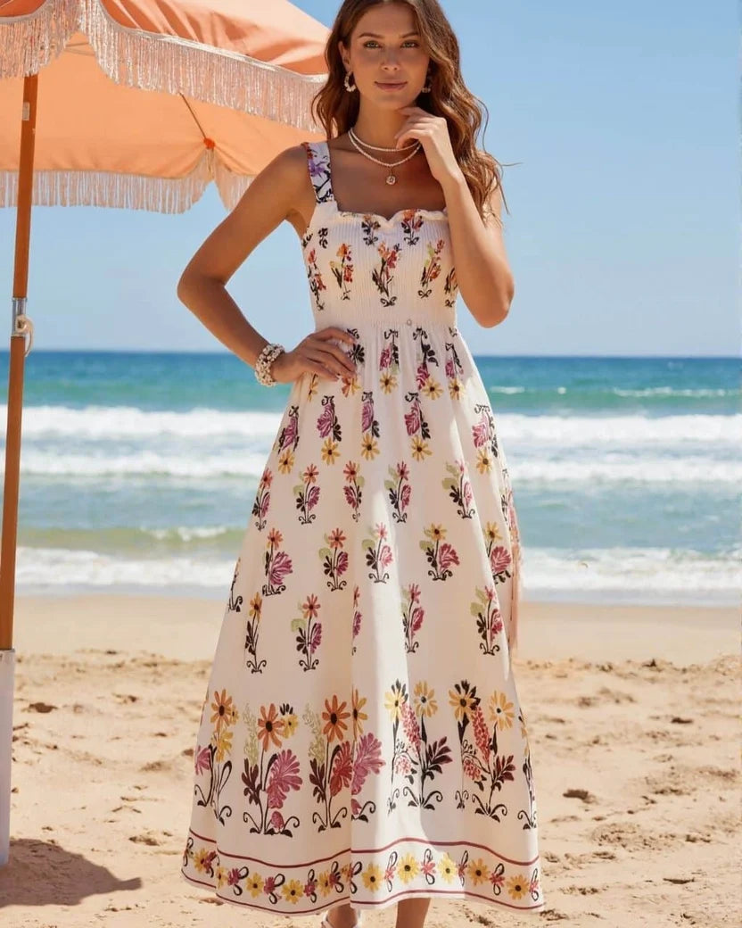 Francis Shirred Midi Dress