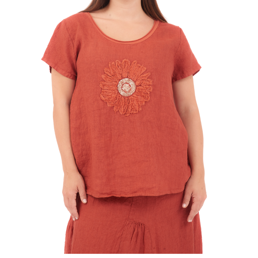 Flora Linen Top