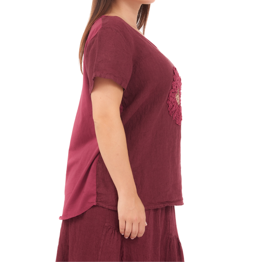 Flora Linen Top