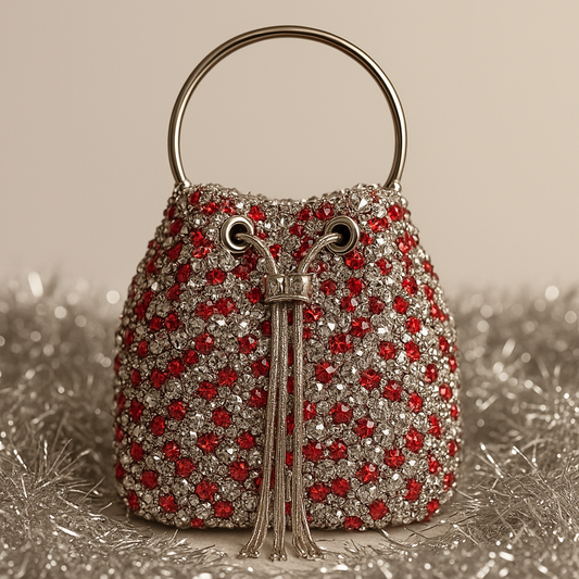 2P024 Red Vera May Genuine Leather Handbag