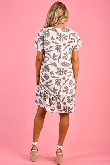 Coral White Mini Dress