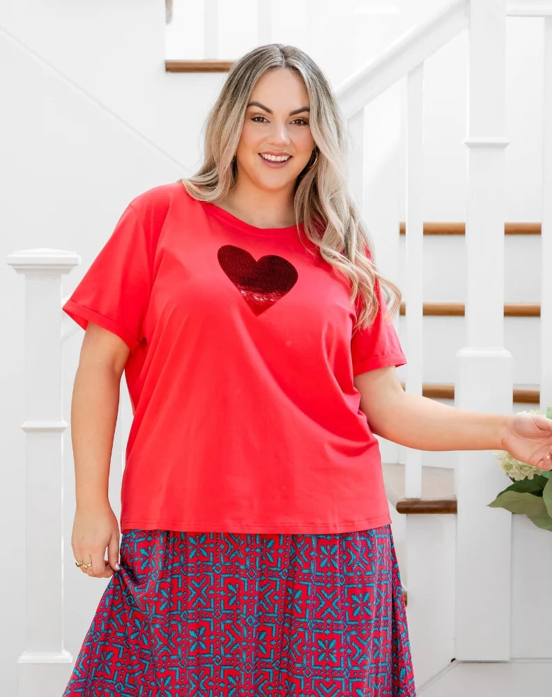 Heart Sequin Tee