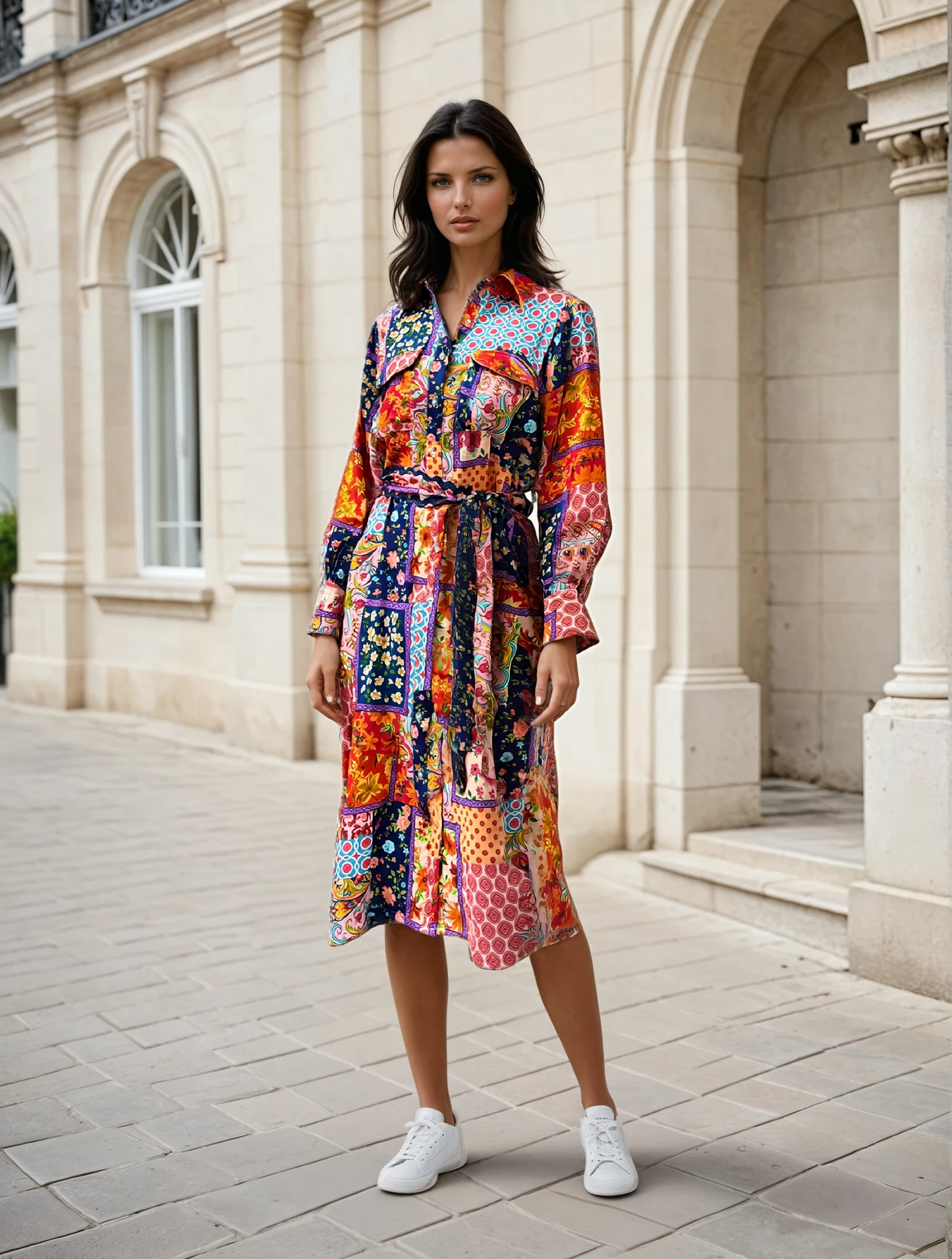 Patchwork Shirt Dress