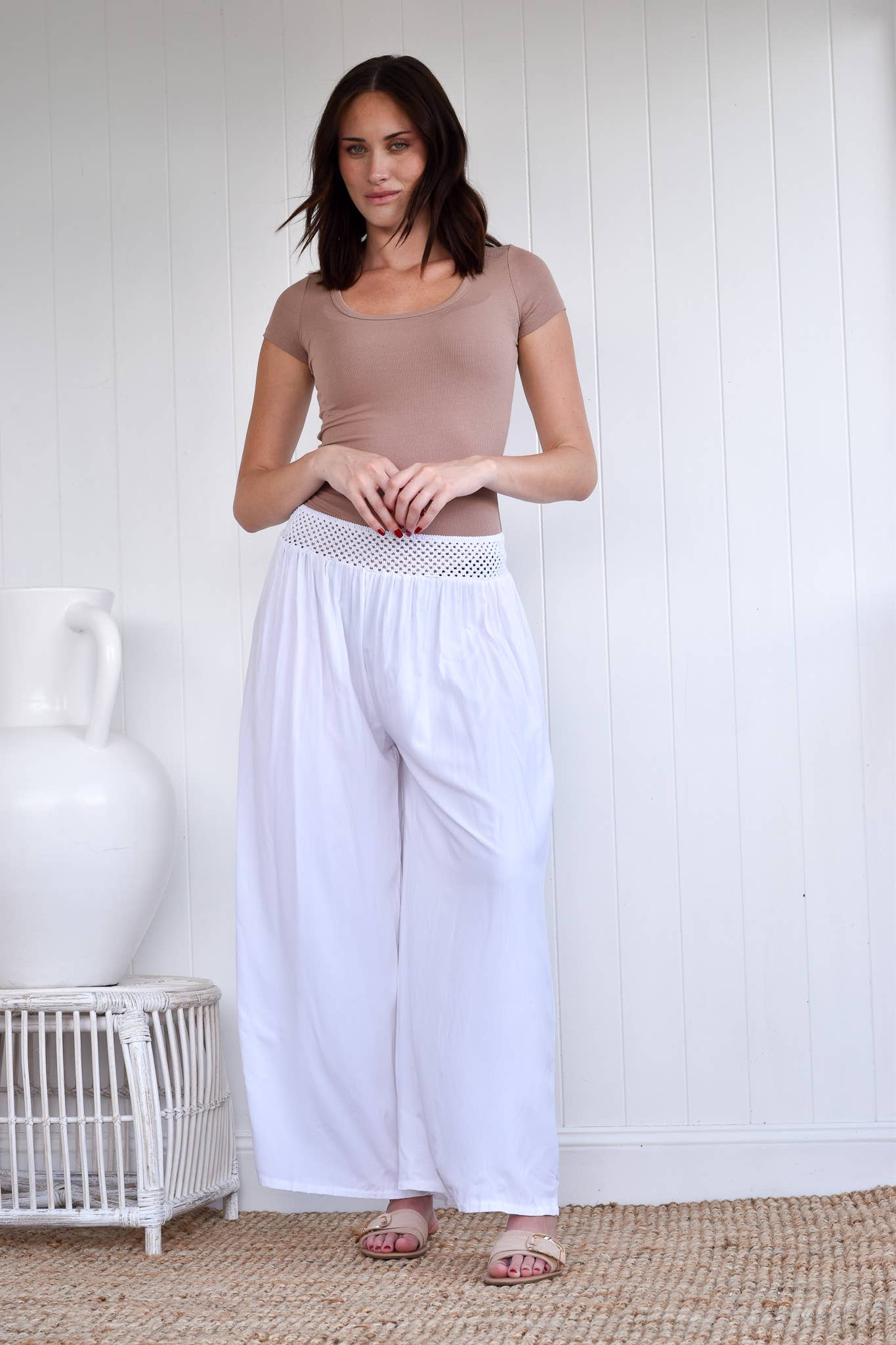 WHITE  O/S PANT