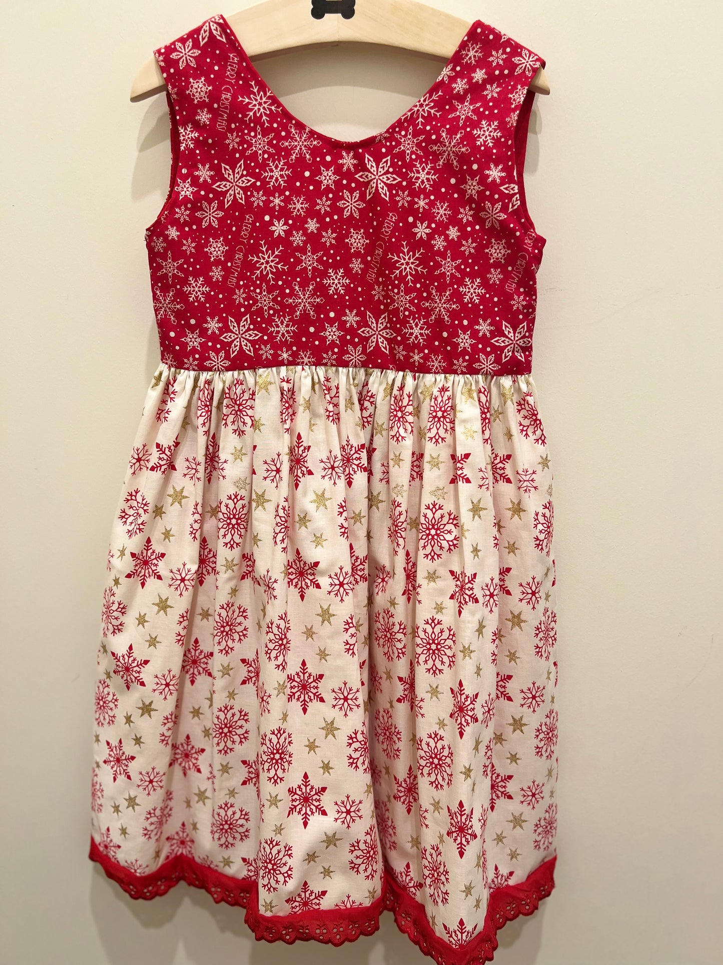 Red Snowflake Girls Dress