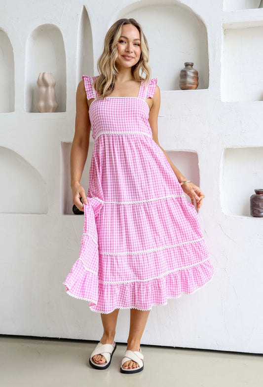 Lindsay Gingham Midi