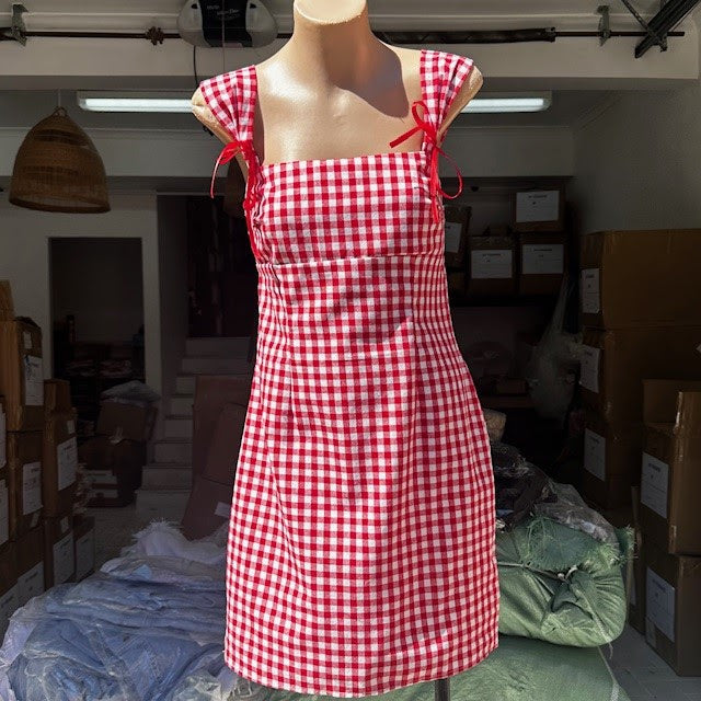 Little Red Gingham Dress