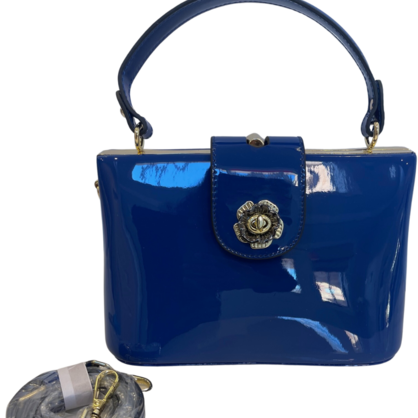 Selena Blue  Patent Vegan Handbag