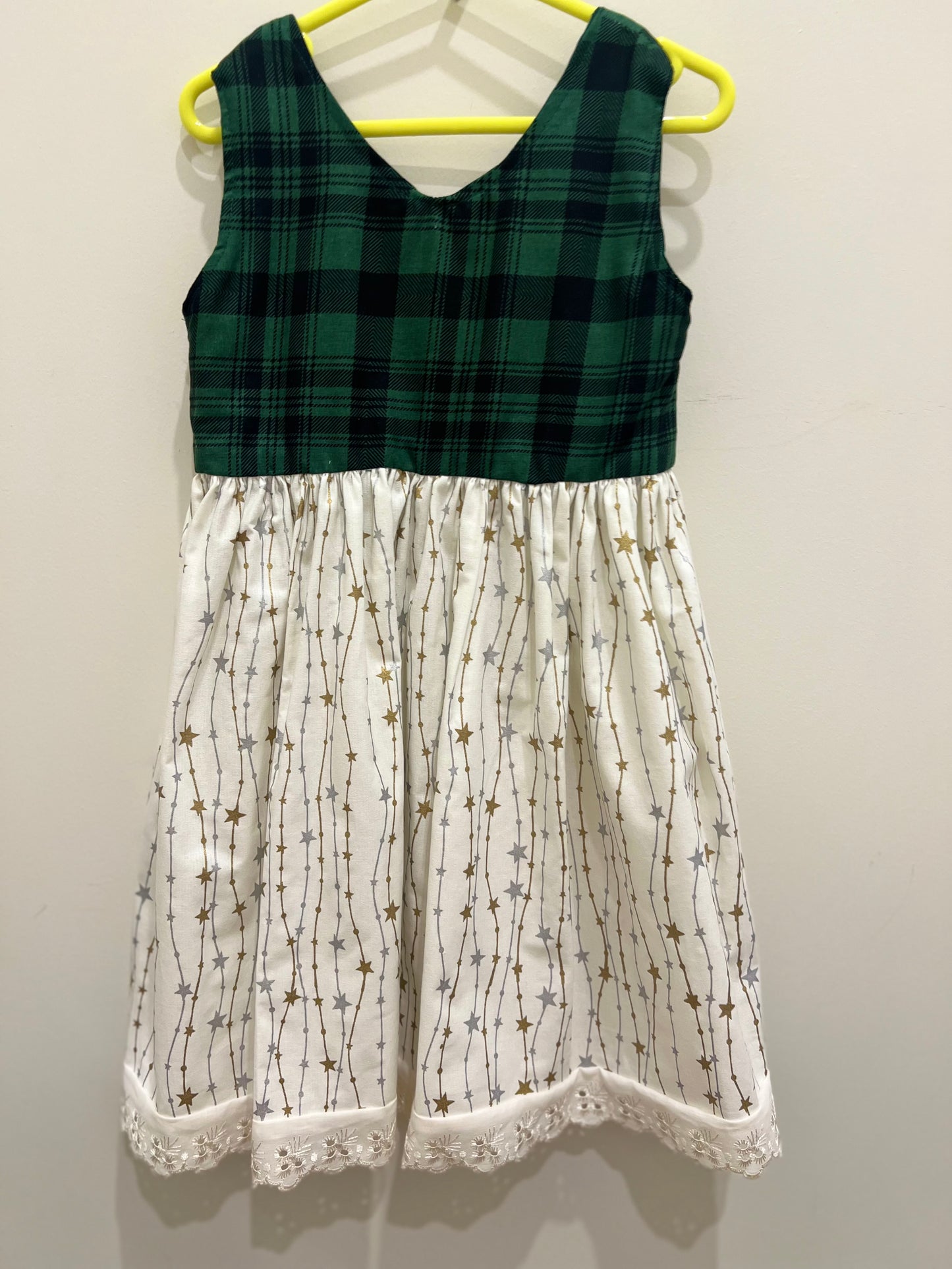 Green tartan Girls Dress