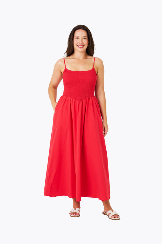 Ruby Red Midi Dress