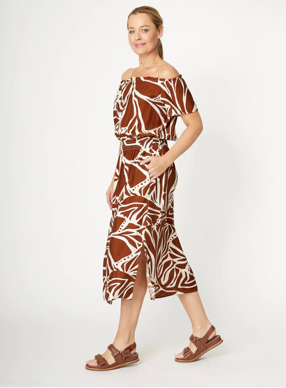 Safari Shirred Waist Dress