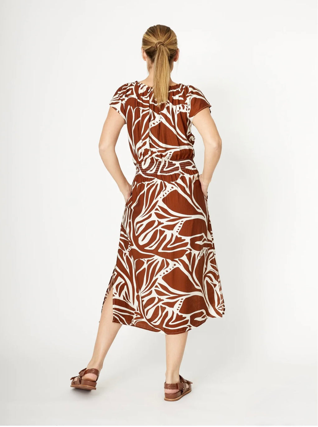 Safari Shirred Waist Dress