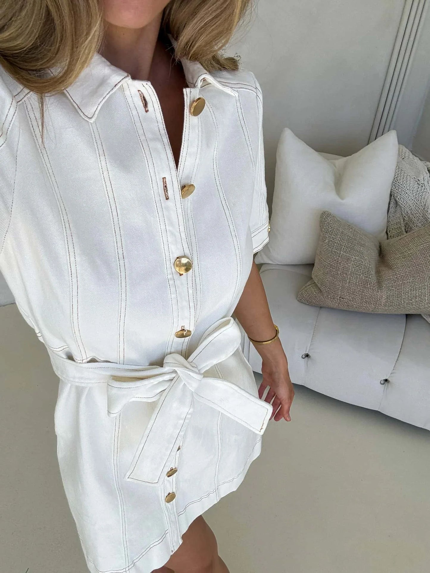 Elba White Denim Dress